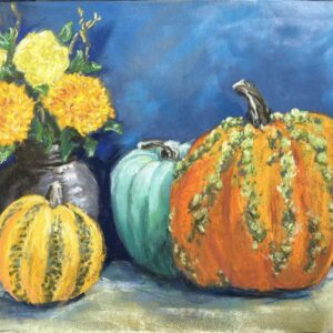 Pastel Painting: Fancy Pumpkin Harvest