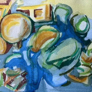 Mixed Media: Abstract in Chartreuse